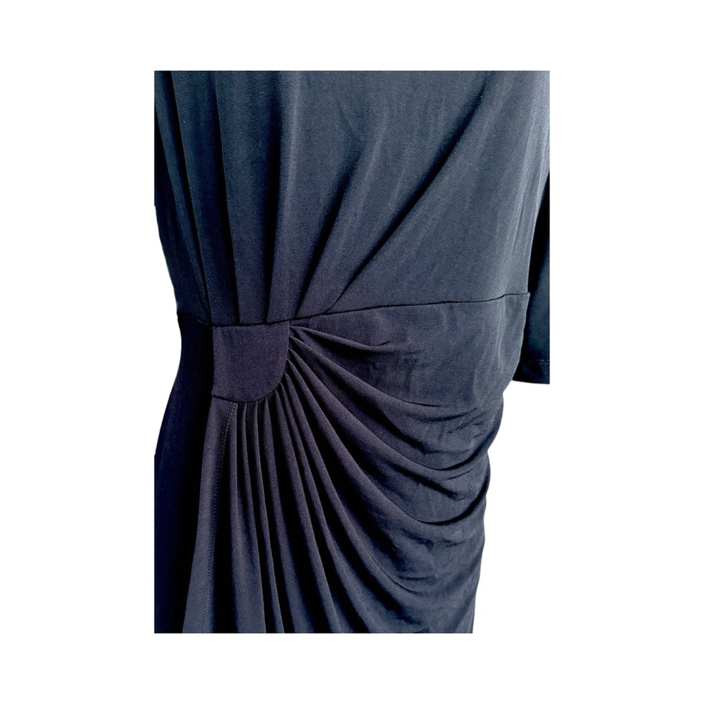 Connected Plus Size Side Drape, Sarong Sheath Dress. Black, Size 16. NWT - Picture 7 of 9